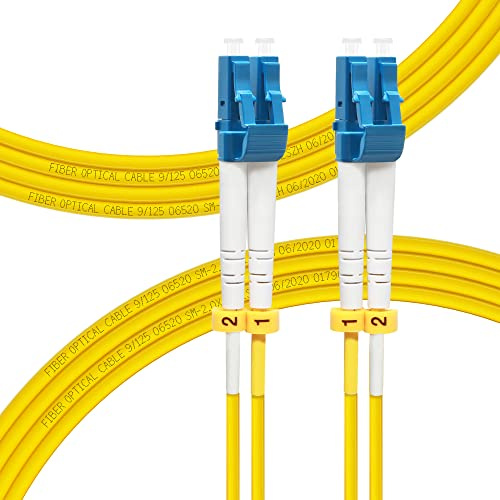 FLYPROFiber 5M OS2 LC su LC Cavo patch in fibra ottica | Opzioni di lunghezza: 0,2m-200m, Singlemode Duplex 1G/10GB, 9/125um SMF Cavo LSZH 5 metri, 4 confezioni