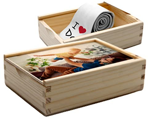GFD SCATOLA PERSONALIZZATA IN DIVERSI FORMATI -SCATOLA REGALO PERSONALIZZATA CON LA TUA FOTO PREFERITA - DISPONIBILE IN DIVERSI FORMATI (LEGNO RETTANGOLARE)