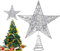 Glitter Weihnachtsbaum Spitze Stern, Weihnachtsbaumspitze Ornament, Weihnachtsbaumspitze Stern, Weihnachtsbaumspitze in Gold, Für Weihnachten Familie Feste Festliche Dekorationen, Silber