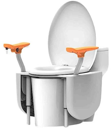PRUJOY Sollevatore WC Elettrico con Maniglie Sollevatore WC Elettrico per Anziani Sollevatore Sedile WC rialzato Angolo di Sollevamento Massimo 22°