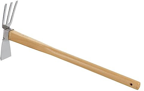 PATIKIL 23.6'' Hacke Gartenarbeit Edelstahl Hacke Garten Grubber Handpflug für Garten Graben Jäten Silber