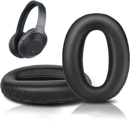 INF Replacement Ear Pads for Sony MDR-1000X WH-1000XM2 Headphones, Softer Leather Ear Cushions with Inner Soft Foam, Passive Noise Isolation Comfort Ear Covers (Black)