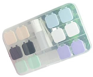 SOLUSTRE 6paare Eleganter Kontaktlinsenbehälter Mit Großer Kapazität Reise Zubehör Und Spiegel Für Unterwegs Und Outdoor-aktivitäten