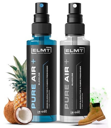 Blackline 4-in-1 Shoe Deodorizer Spray — Multipurpose Car Air Freshener, Shoe Spray for Smelly Shoes, Closets & Non-Washable Items — Residue-free, US-Made, Attacks the Source — 2-Pack (16oz)