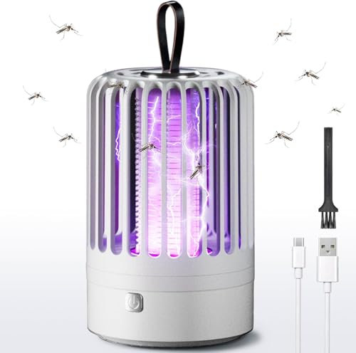 Mückenvernichter Lampe, Elektrische Insektenvernichter mit Nachtlicht 2 in 1, Leistungsstarke Schädlingsbekämpfung Fallen für Innen und Außen