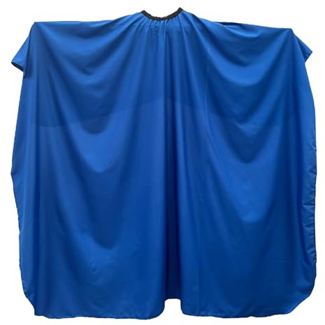 Gabri Professional Barber Cape Gown - Premium Hairdressing Cape for Hair Salon - Waterproof Hair Cutting Capes and Gowns for Barber Shops (Plain Blue, 160cm (L) x 140cm (W))