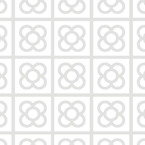 Decorera Azulejos de Vinilo Panot Barcelona para Pegar en Baldosas Muros | Pegatinas Decorativas Estilo Modernista | Resistentes a Agua Grasa | Ideal en Cocina Baño | Pack 20 Uds. (15 x 15 cm, White)