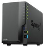Synology DS224+ 2-bay-diskstation NAS (Intel Celeron J4125 4-kärnig 2.0 GHz 2 GB DDR4 RAM 2 x RJ-45 1 GbE LAN-port) 32 TB paket med 2 x 16 TB bästa pris hårddiskar