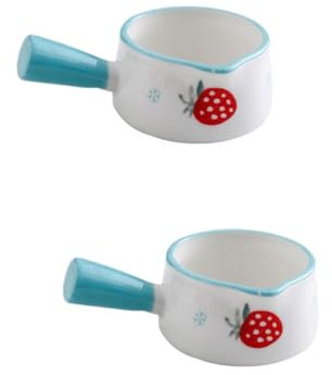 IMIKEYA 2pcs Style Strawberry Pattern Milk Pot Mini Sauce Plate Dipping Bowl for Condiments