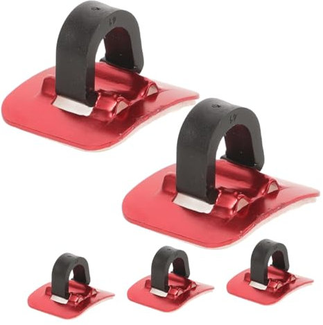 BESPORTBLE 5sätze Fahrrad Kabelhalter Selbstklebend c Clips Kabelmanagement Für Mountainbike Und Rennrad Rotes Aluminiumlegierung Kabelführung Schnell Montierbar Rahmenbefestigung
