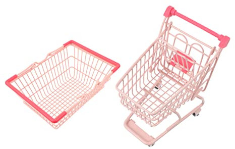 WESIEVYA 1satz Mini Einkaufswagen Und Kosmetikablage Teiliges Mit Bunten Einkaufskörben Für Mädchen Für Dekoration Aufbewahrung Und Kreative Tragbar Und