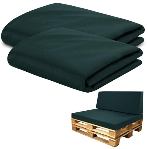 Amazinggirl Housse pour Coussin de Palette en Carton Mousse, Coussin compensé pour Matelas de Sol Ensemble de Housses: 120x40 cm + 120x80 cm - Idéal pour Meubles et Lits en palettes Oeko-Tex Vert