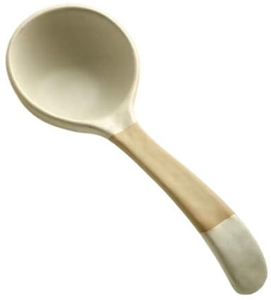 Cuchara Cuchara sopera grande de cerámica vintage for comer salsas, postres, aperitivos, cereales, cucharas de postre coloridas, cucharas de cena de mango largo, cucharas de porcelana anti-escaldadura