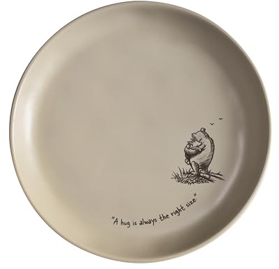 Fyrklövern Winnie Puuh Kuchenteller Disney, 20 cm, Steinzeug, Spülmaschinenfest, Seidenmatte Glasur, inkl. Geschenkbox, Braun