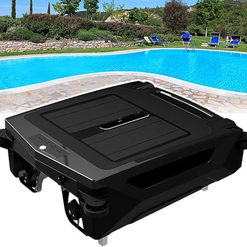 XINRISHENG Skimmer robótico para Piscina Alimentado por energía Solar con Opciones de Carga Dual y Limpieza Continua de 5 Horas Batería, protección para Aguas Poco Profundas