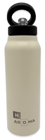 AROMA H20 Trinkflasche Magnet 750ml - integrierte Smartphone-Halterung | Isolierflasche aus Edelstahl BPA-frei | Ideal für Sport, Gym & Outdoor (Gelb)