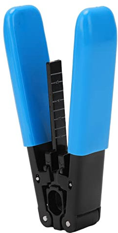 Xixian Fiber Optic Stripper Reinforced with Scale, Steel Wire Cutter for Indoor Optical Cable Fiber Coating Diameter 0.25mm and 0.9mm, PVC Handle, 125μm Diameter, 1000 Times for Metal