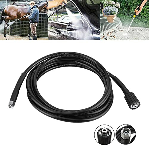 5800psi Hochdruckreiniger Schlauch, x M22 Düsenadapter Ersatz für K2 K3 6m, Robuster PVC-Edelstahl-Schlauch mit Universeller Anschluss für Auto Garten Terrasse, 15 Meter Länge