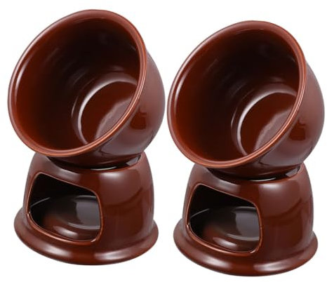IMIKEYA 2pcs Ceramic Chocolate and Cheese Melting Pot Stylish Fondue Cup for Cafes Parties Home Quick Heating Sweet Sauce Mug for Desserts Gatherings