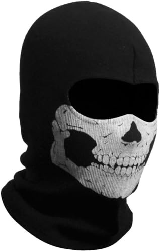 Masque de Crâne, Masque Crâne Halloween, Masques Tête de Mort, Masquess Squelette, Masques Halloween Tête de Mort pour Moto Ski Randonnée Vélo, Cagoule Ghost pour Halloween, Cosplay, Carnaval