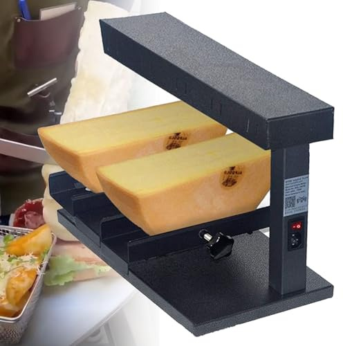 Fondoir à Fromage à raclette Appareil à raclette électrique professionnel pour 2 fromages, appareil multifonction suisse à chauffage rapide 650 W
