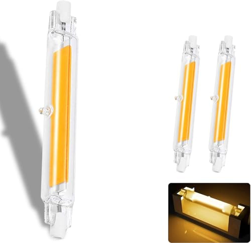 Vipfenturi Ampoules R7S LED 78mm,Dimmable,10W Équivalent à Ampoule Halogène 78mm 100W, Sans Scintillement,Blanc Chaud 3000K 1000LM,AC 220-240V,Éclairage à Faisceau 360°, Lot de 2