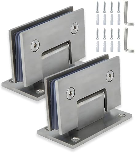 2 Stück 90° Öffnende Glasclips, 8-12mm, Edelstahl, Glastürscharnier Edelstahl, Scharniere Für Glastür, Duschtür Scharnier, Glastür Scharnier, Für Glastüren, Vitrinen, Schranktüren
