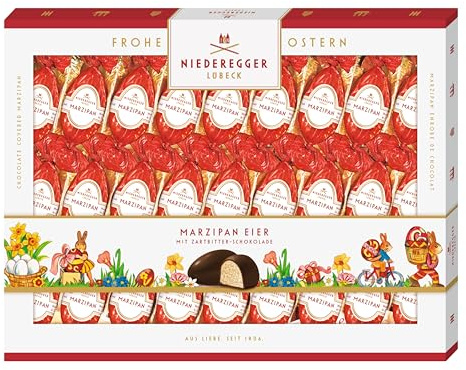 Niederegger | Marzipan Eier | 1x 337g | Marzipan Eier, umhüllt von Zartbitter-Schokolade | Ostereier | Ostergeschenk