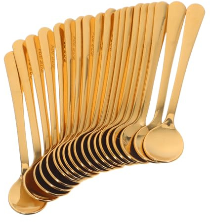 iplusmile 20 Piezas Cucharas Espresso Mini de Acero Inoxidable Cucharillas Redondas para Café Té Especias Postres Azúcar Leche Hogar Cocina