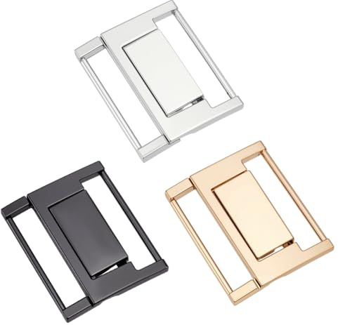 BENECREAT 3 Sets 3 Colors Alloy Belt Buckles, Metal Hook Buckle Fastening Accessories for Jackets, Coats, Backpack