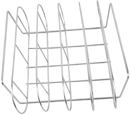 IWOWHERO Supporto per Costine in Acciaio Inossidabile per Barbecue e Forno Grigliare Uniforme con Ampia Capacità Resistente e Facile da Pulire per Steak e Arrosticini