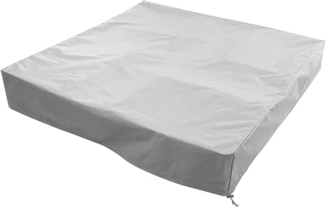KESYOO Fodera per lettiera per bambini in tessuto Oxford grigio 125 x 125 x 20 cm con cordino regolabile, copertura protettiva per piscina e sandbox, tenda resistente alla polvere e al clima esterno