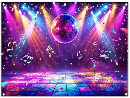 Luminora 8x6ft Disco Ball Stage Nightclub Music Dance 70s 80s 90s Backdrop