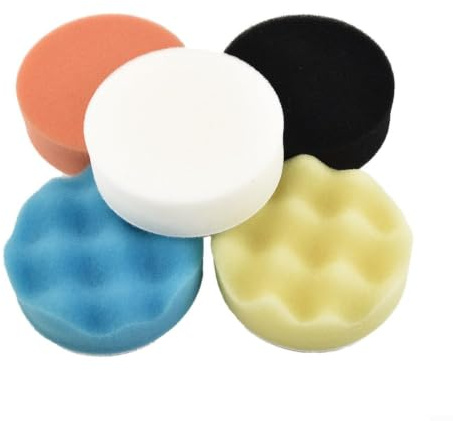 FACAIIO Lot de 50 éponges de polissage de 75 mm pour voiture, 7,6 cm, pour cirage et nettoyage, couleurs assorties pour l'entretien de la peinture et des textures plates et ondulées