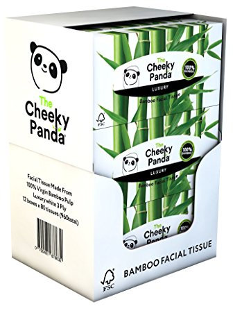 The Cheeky Panda Bamboo Facial Tissues Box Multipack | 12 Boxes (960 Tissues) | Soft, Strong and Sustainable Tissues (Packaging May Vary)
