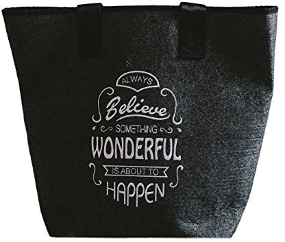 Schnoschi Filztasche Believe, Shopper hochwertig Bestickt/gestickt grau