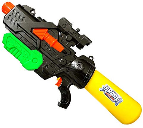HAC24 Wasserpistole mit XXL Wasser Tank Spritzpistole Wassergewehr 60cm Spielzeug Wasserspritzpistole 2l Fassungsvermögen schwarz