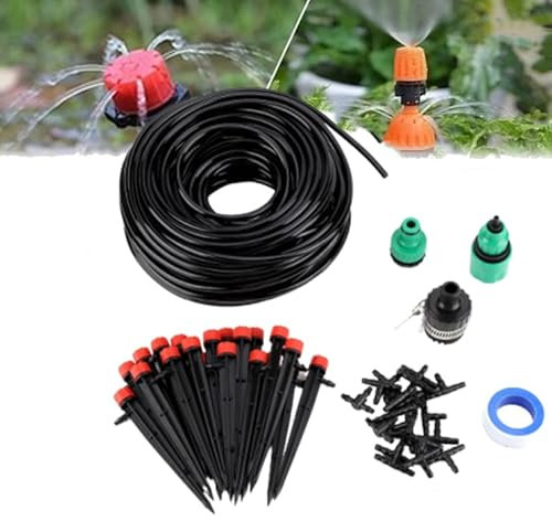 Bewässerungsset für den Garten, 25 m, Bewässerungssystem für Bewässerung, 4/7, automatische Bewässerung, Mikro-Bewässerungsset, verstellbar