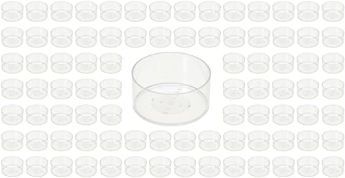 100 Kunststoffhüllen für Teelichter | Teelichthalter Kunststoff | rund & transparent | ideal für handgefertigte Teelichter | 100 Stück