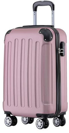 BEIBYE Hartschalen-Koffer Trolley Rollkoffer Reisekoffer Handgepäck 4 Rollen (M-L-XL-Set) (Rosa, M)