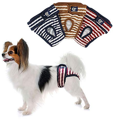 PETLESO Hundewindeln Hunde Schutzhöschen 3 Stück Waschbare Läufigkeitshose für Hündinnen-XXL