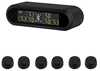 Z-LIANG Outils de contrôle de Pression des pneus T650 Énergie Solaire TPMS Entreprise RV Système de Surveillance de la Pression des pneus sans Fil de la remorque de la Famille TPMS Alarme