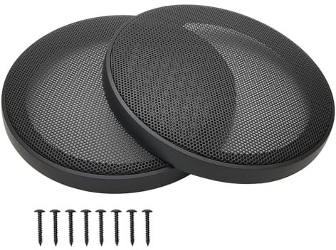 15,2 cm Lautsprecher-Grillabdeckungen, Auto-Lautsprecher-Subwoofer-Schutz, ABS-Kunststoffrahmen mit Metallgitter, Schwarz, 2 Stück