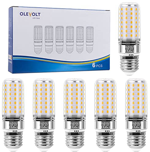OLEVOLT E27 LED Glühbirne Warmweiß 12W 2700K E27 LED Lampe 1400LM Ersatz für 100W Glühlampe LED Mais Birne Nicht Dimmbar Maiskolben Birnen E27 Edison-Schraube Kerze Leuchtmittel 6er-Pack