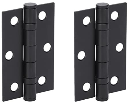 HANDLEZONE® Door Hinges 1 Pair 76mm / 3 inch Ball Bearing, with Screws - Black Matt