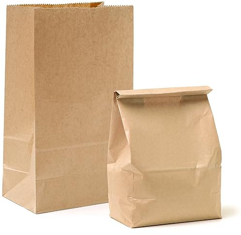 Sosayet 50 pezzi Borse Carta Kraft,30 x 20 x 12,5 cm sacchetti di carta grandi,Sacchetto di Carta per Alimenti,confezioni regalo per la festa di compleanno di Natale,festa di compleanno per bambini