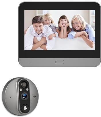 ThikK Alexa Google Announcement Live View Smart Tuya 1080P WiFi Peephole Door Audio Video PIR FHD Infrared Digital Doorbell Eye Camera(Alexa Door Cam)
