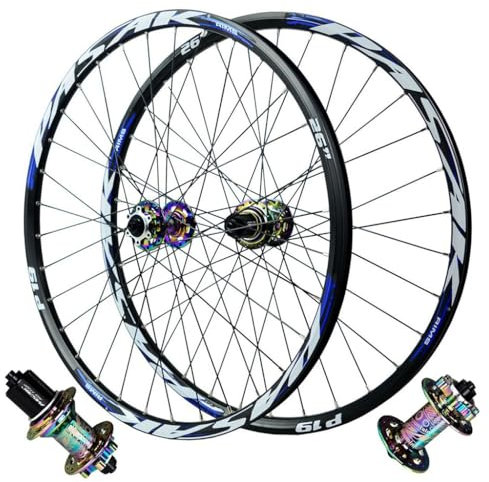 Mountainbike Laufradsatz 26 Zoll 27,5 Zoll 29 Zoll Aluminiumlegierung Scheibenbremse 32 Löcher Schnellspanner MTB Fahrrad Radfelge for 7/8/9/10/11/12 Geschwindigkeit ( Farbe : Blau , Size : 26 inch )