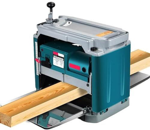 Raboteuse à bois multifonctionnelle 1850 W avec raboteuse d'établi à double coupe robuste de 12'' avec 8500r/min 6 M/min en alliage d'aluminium hauteur de coupe de 6 à 160 mm