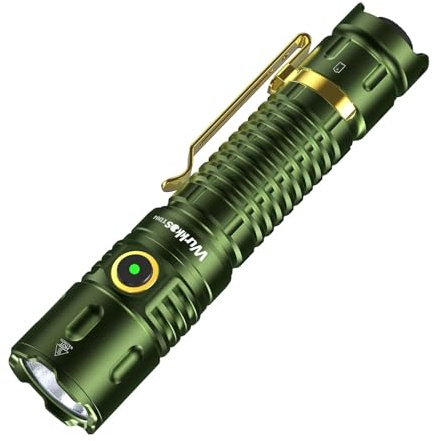Wurkkos TD04, torcia tattica, 3000 lumen, ricaricabile, torcia LED estremamente luminosa, con interruttore tattico, EDC Flashlight 8 modalità, IP68, impermeabile per attività all'aperto e al chiuso